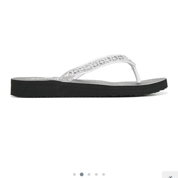 Skecher cali meditation garden bliss flip flops, white - Picture 3 of 5